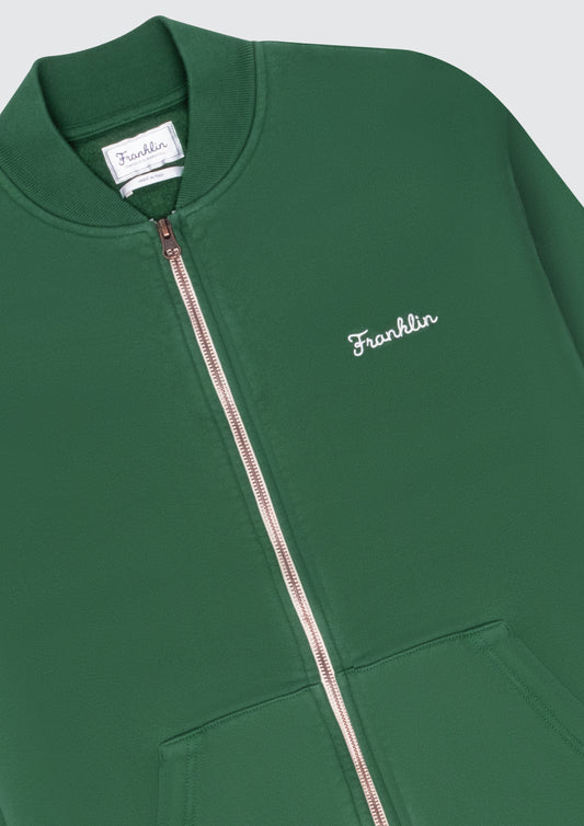 Sudadera estilo "bomber" con cremallera completa y bordado
