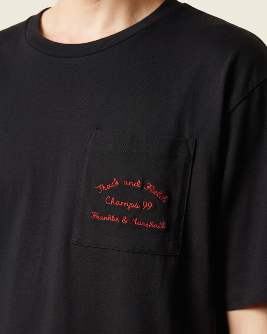 Tees manica corta con taschino e ricamo
