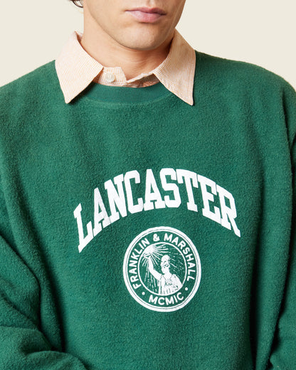 Printed crew-neck sweatshirt with reverse fabric