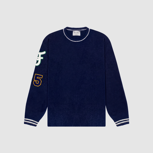 Maglione girocollo in lana con patches