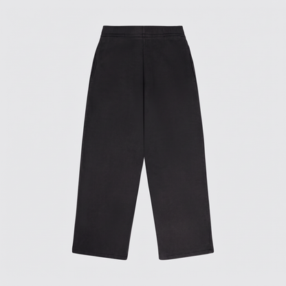 Oversized fleece trousers with embroidery