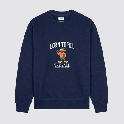 Sudadera con cuello redondo y estampado de colores en el pecho