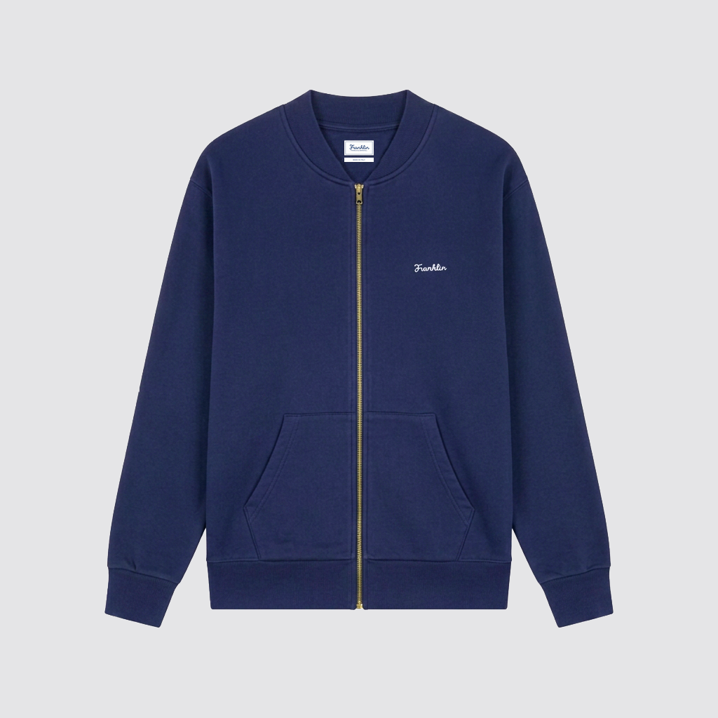 Felpa in stile bomber con ricamo sul petto