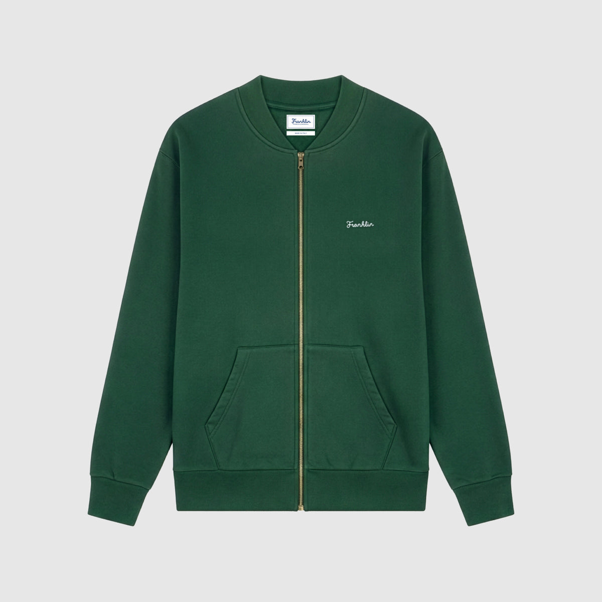 Sudadera estilo "bomber" con cremallera completa y bordado