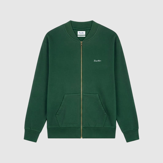 Felpa in stile "bomber" full zip con ricamo