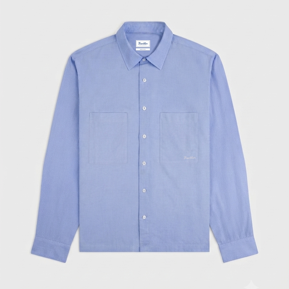 Camicia con taschino e ricamo