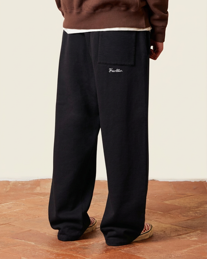 Oversized fleece trousers with embroidery