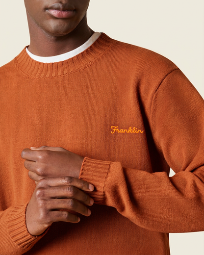 Maglione girocollo in lana con ricamo
