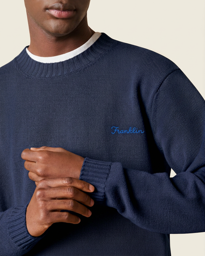 Maglione girocollo in lana con ricamo