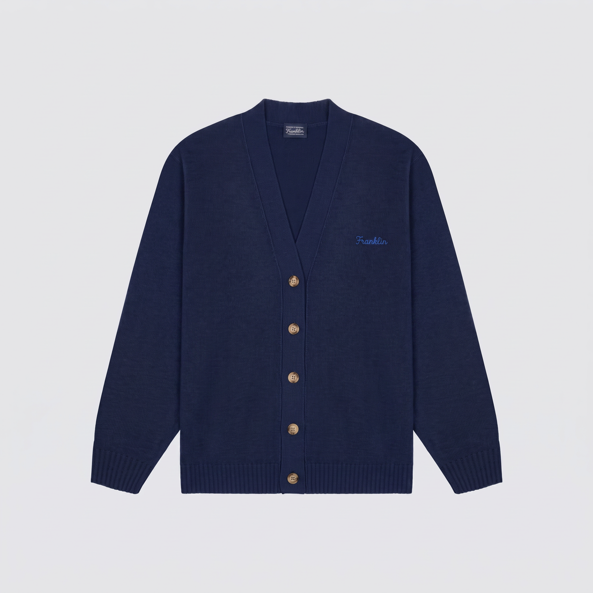 Cardigan in lana con ricamo sul petto