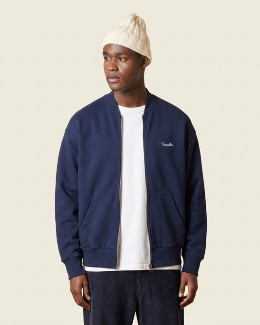 Felpa in stile bomber con ricamo sul petto