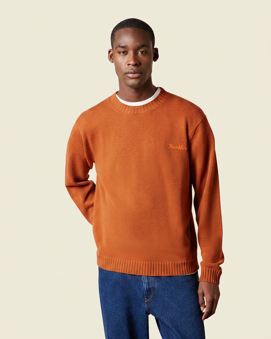 Maglione girocollo in lana con ricamo