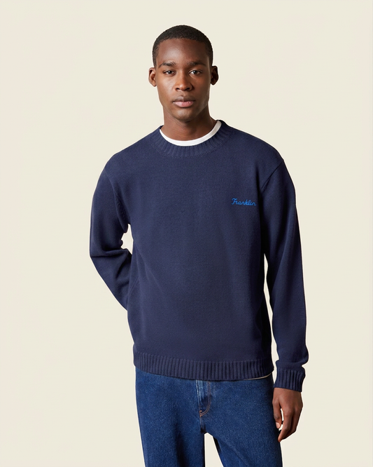 Maglione girocollo in lana con ricamo