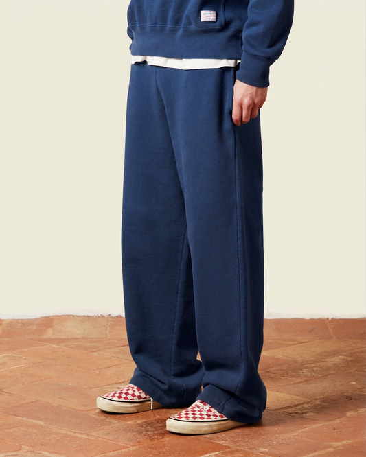 Oversize fleece trousers with embroidery