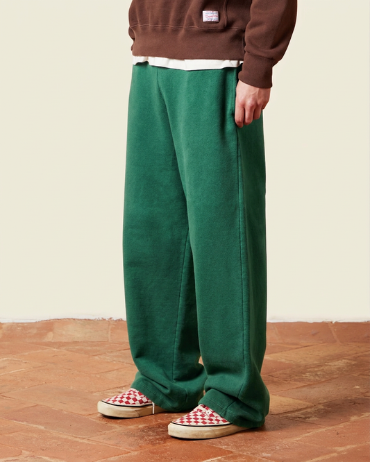 Oversized fleece trousers with embroidery