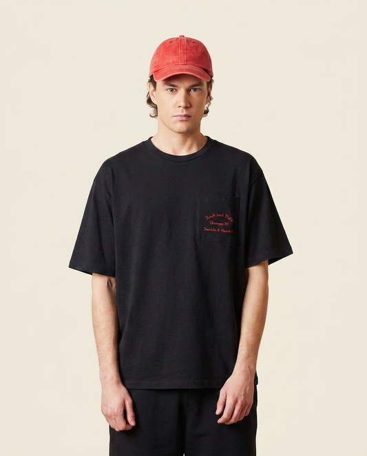 Tees manica corta con taschino e ricamo