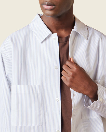 Camicia modello con doppio taschino e ricamo