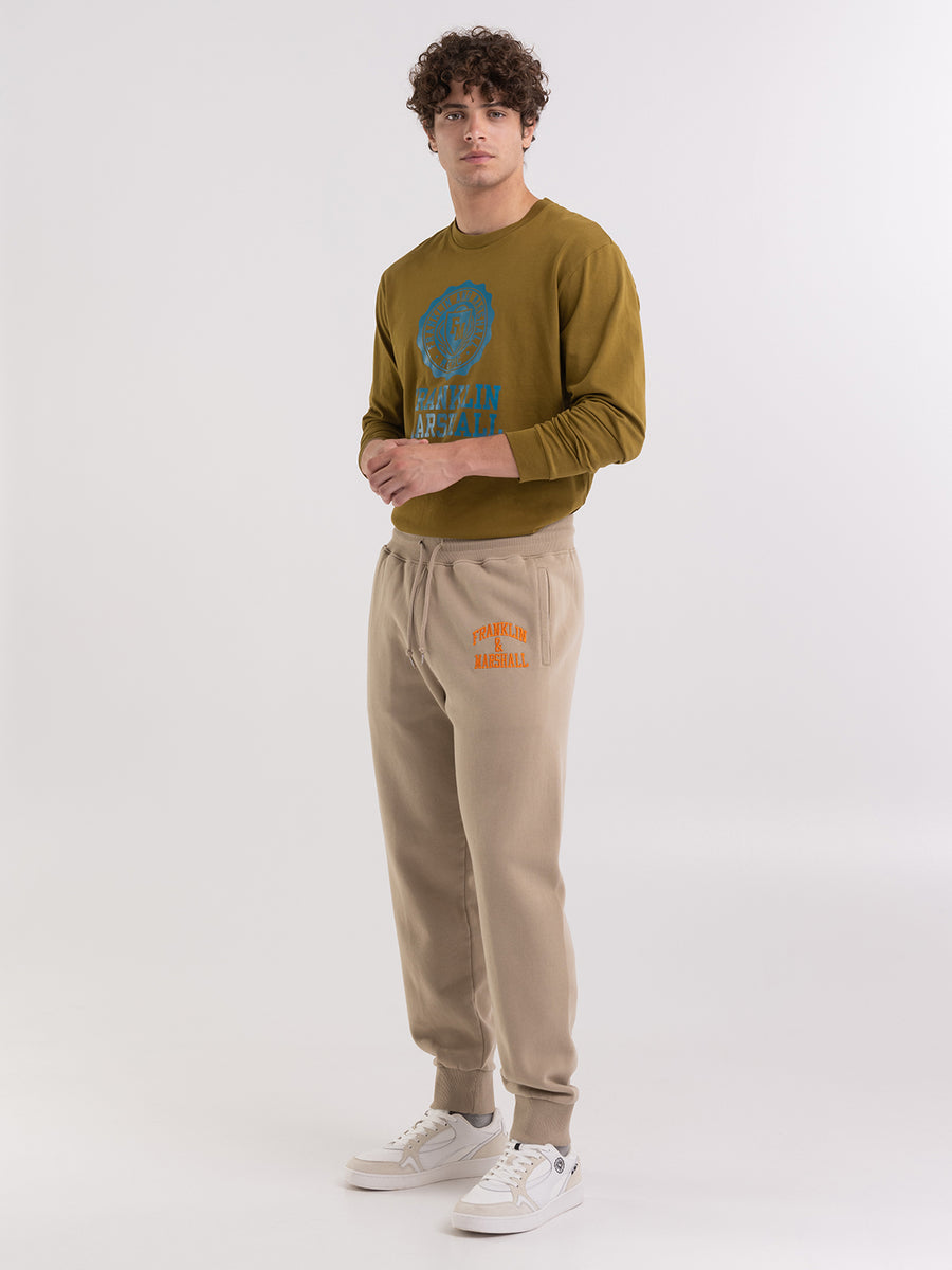 Agender jogger trousers with Arch letter embroidery