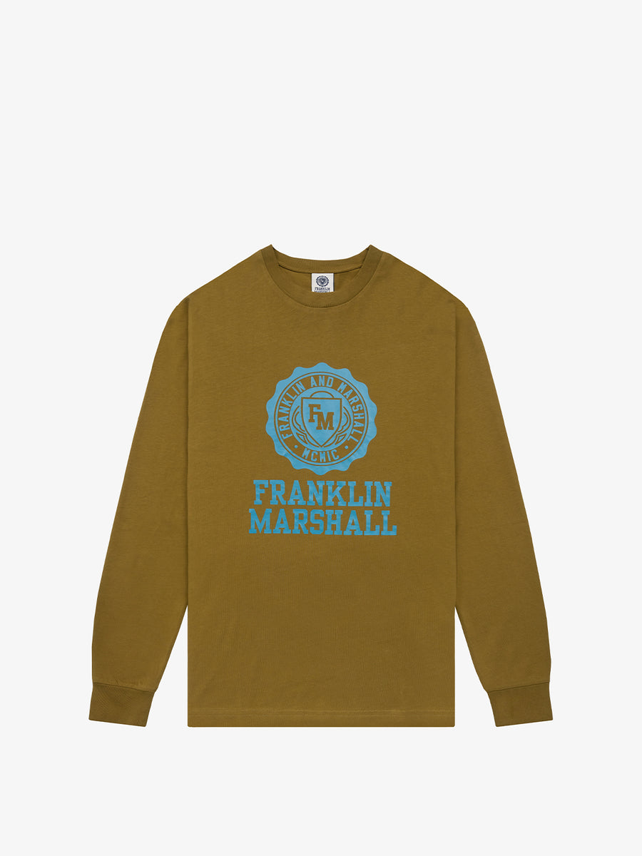 Long-sleeved t-shirt with Crest logo print