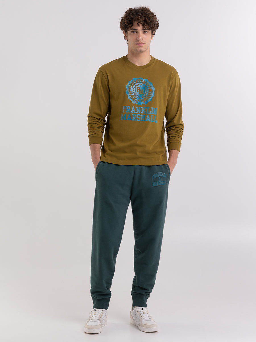 Long-sleeved t-shirt with Crest logo print