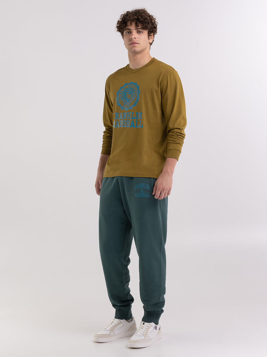 Long-sleeved t-shirt with Crest logo print
