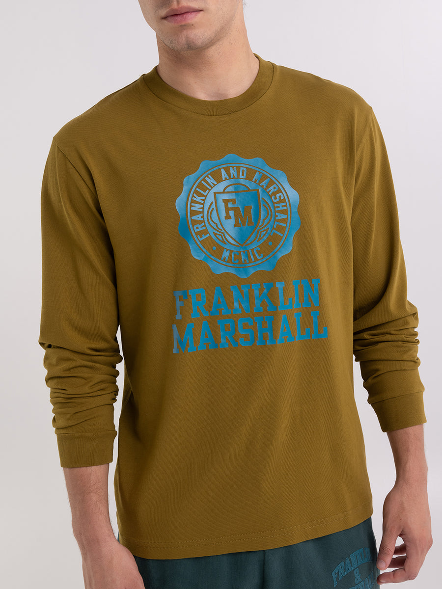 Long-sleeved t-shirt with Crest logo print