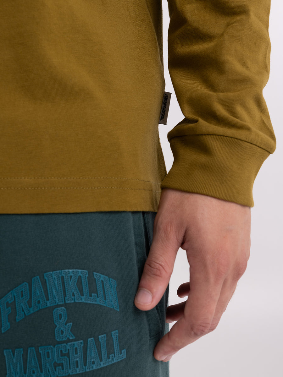 Long-sleeved t-shirt with Crest logo print