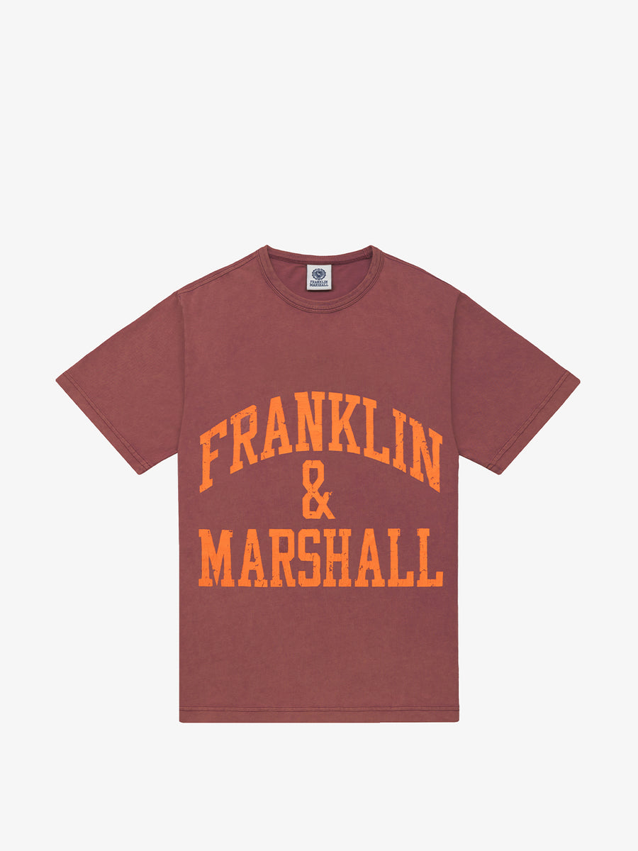 Marble wash t-shirt with arch letter print