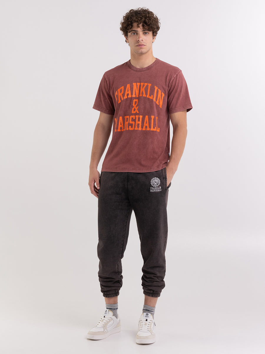 Marble wash t-shirt with arch letter print