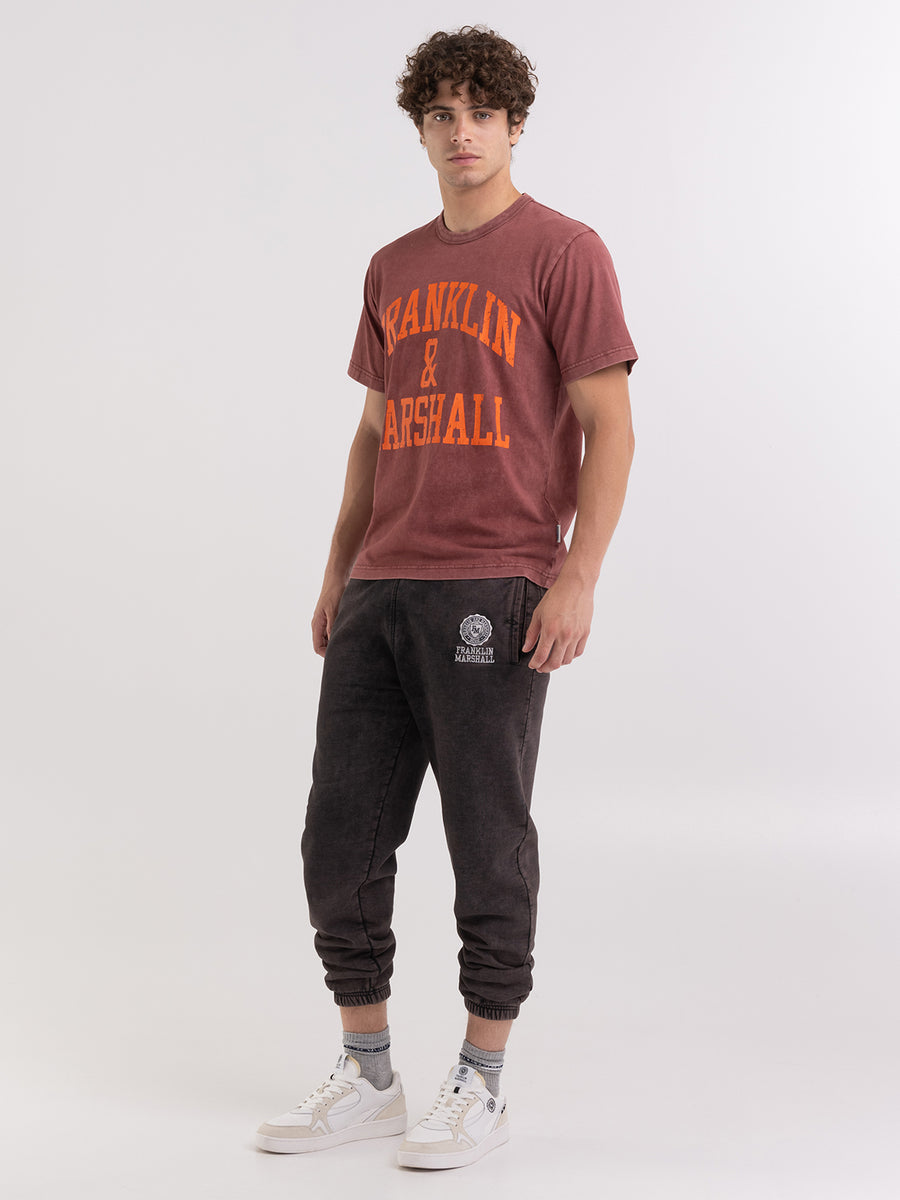 Marble wash t-shirt with arch letter print