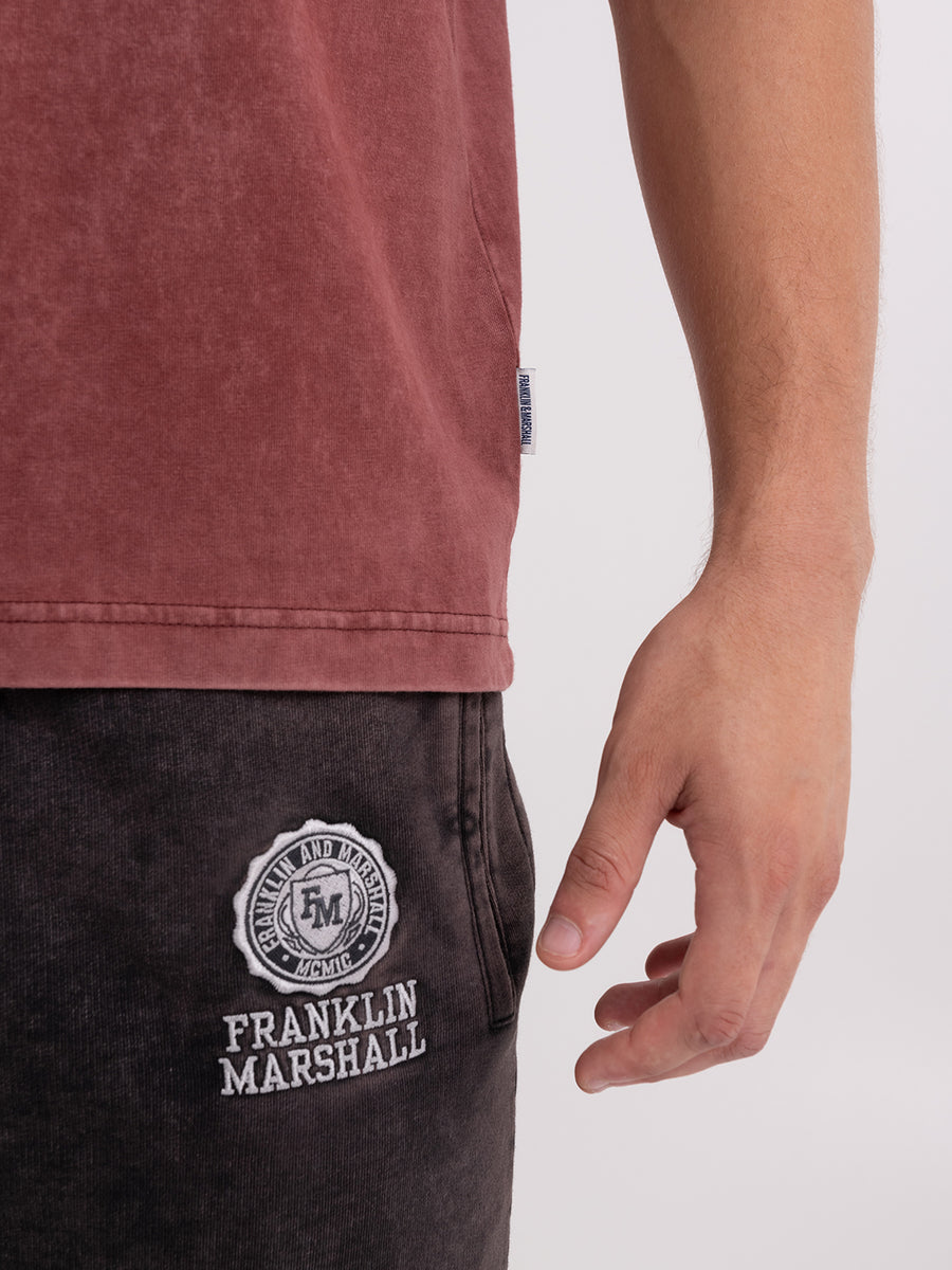Marble wash t-shirt with arch letter print