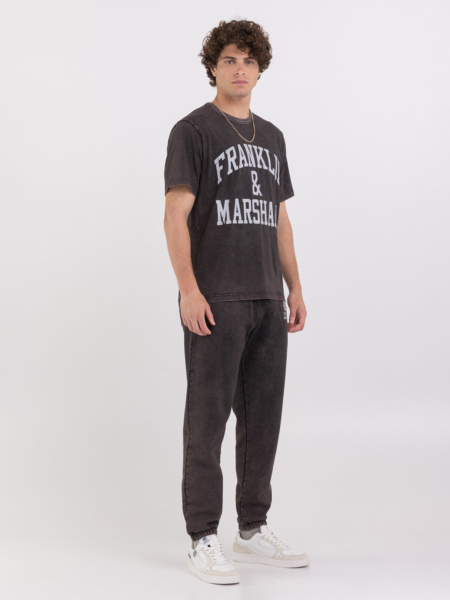 Marble wash t-shirt with arch letter print