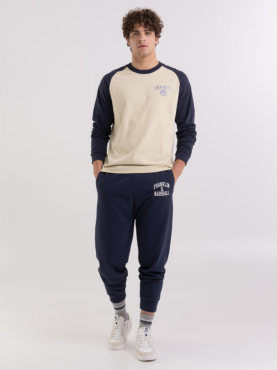 T-shirt a maniche lunghe con stampa logo Crest