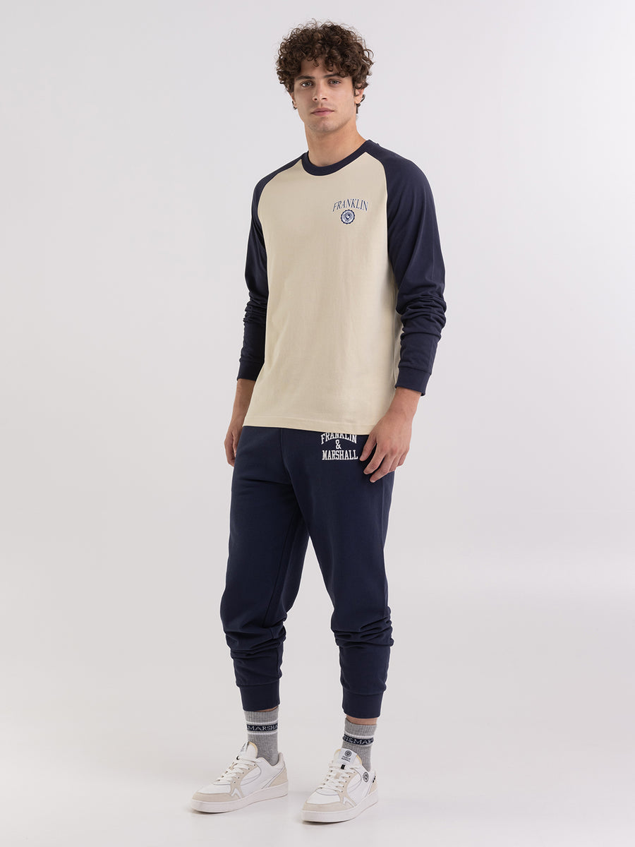 T-shirt a maniche lunghe con stampa logo Crest