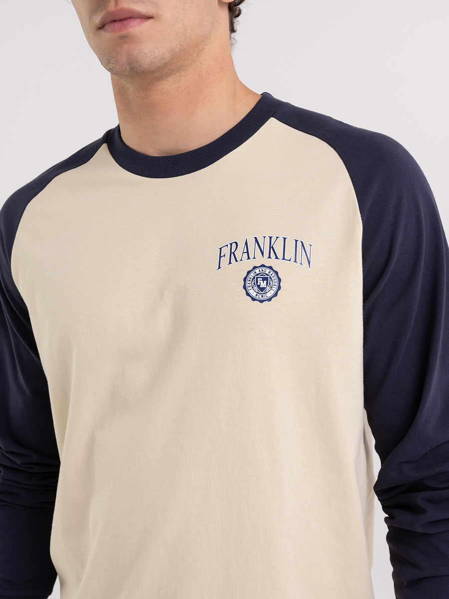 T-shirt a maniche lunghe con stampa logo Crest