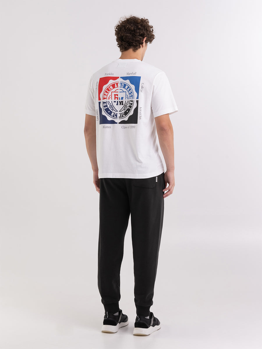 T-shirt in organic cotton with alumni college emblem print