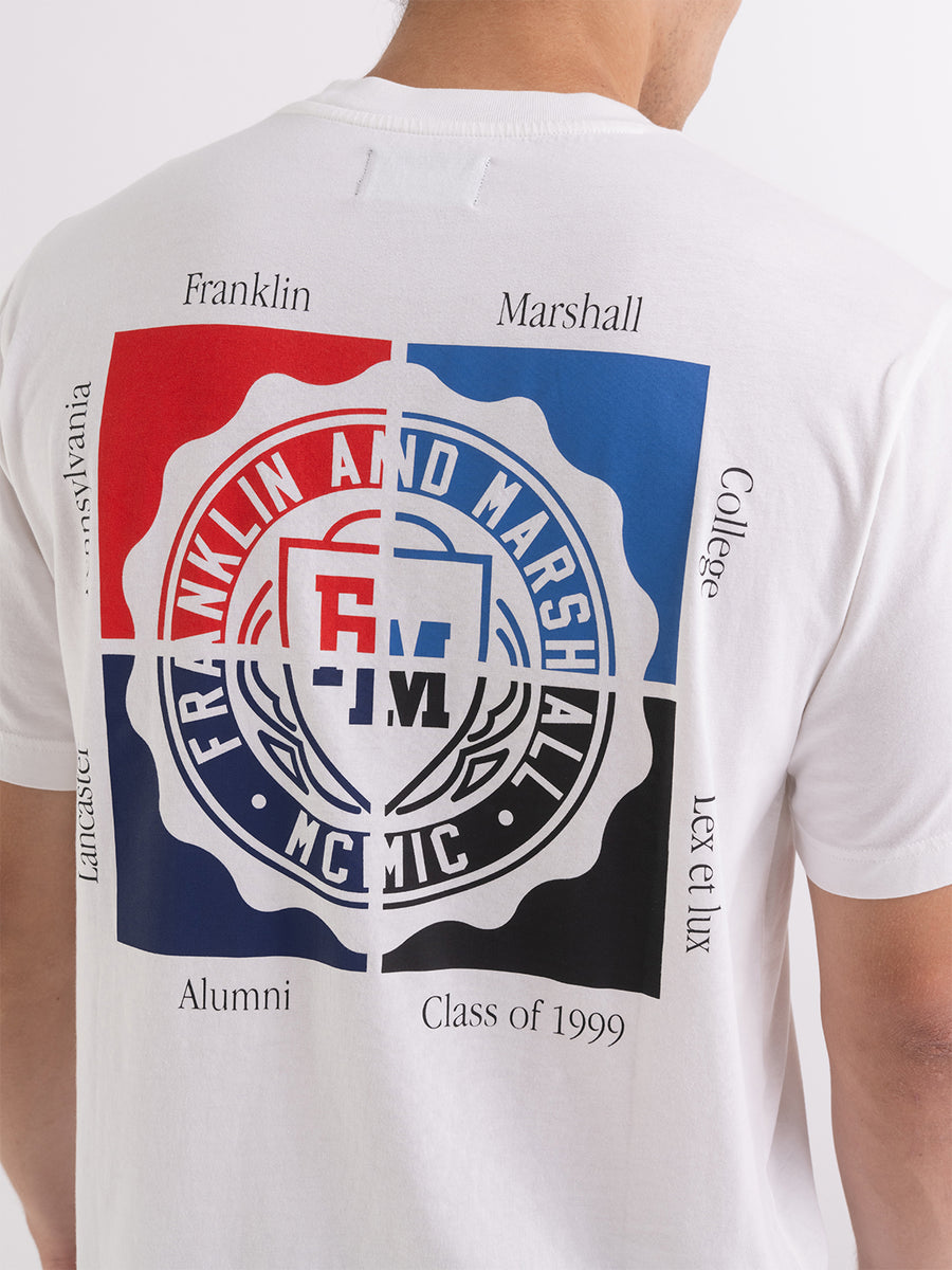 T-shirt in organic cotton stampa stemma college alumni