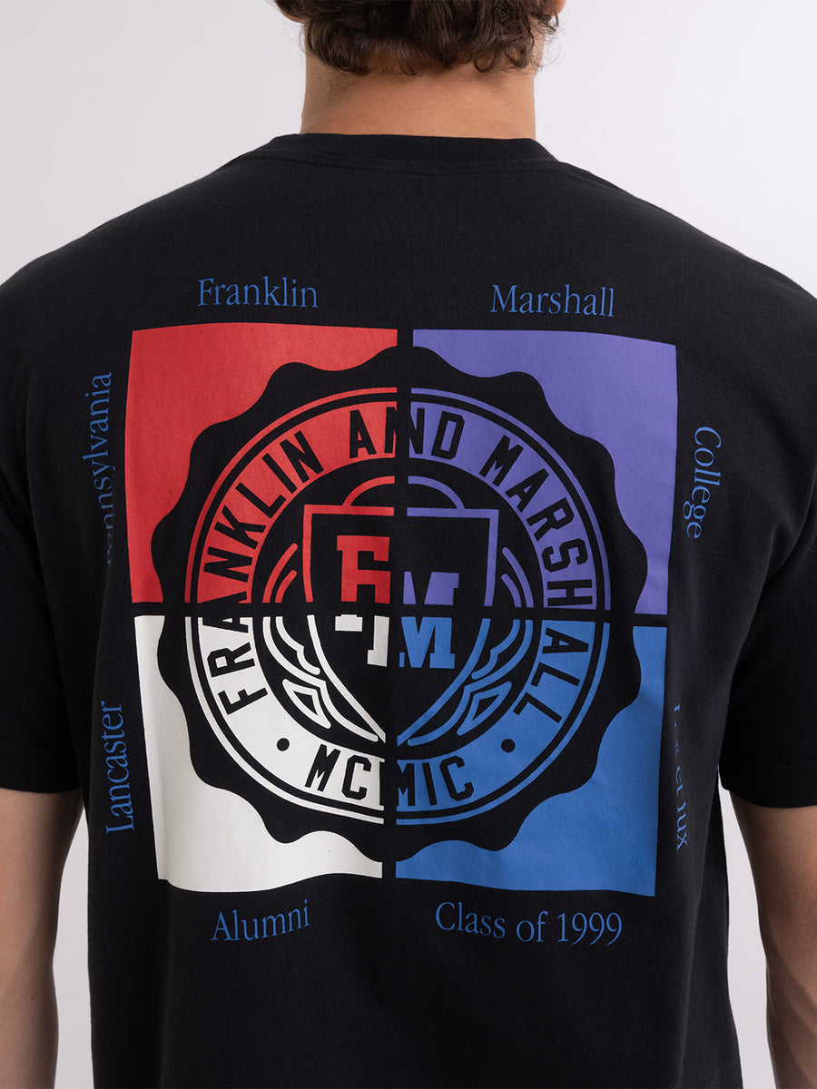 T-shirt in organic cotton stampa stemma college alumni