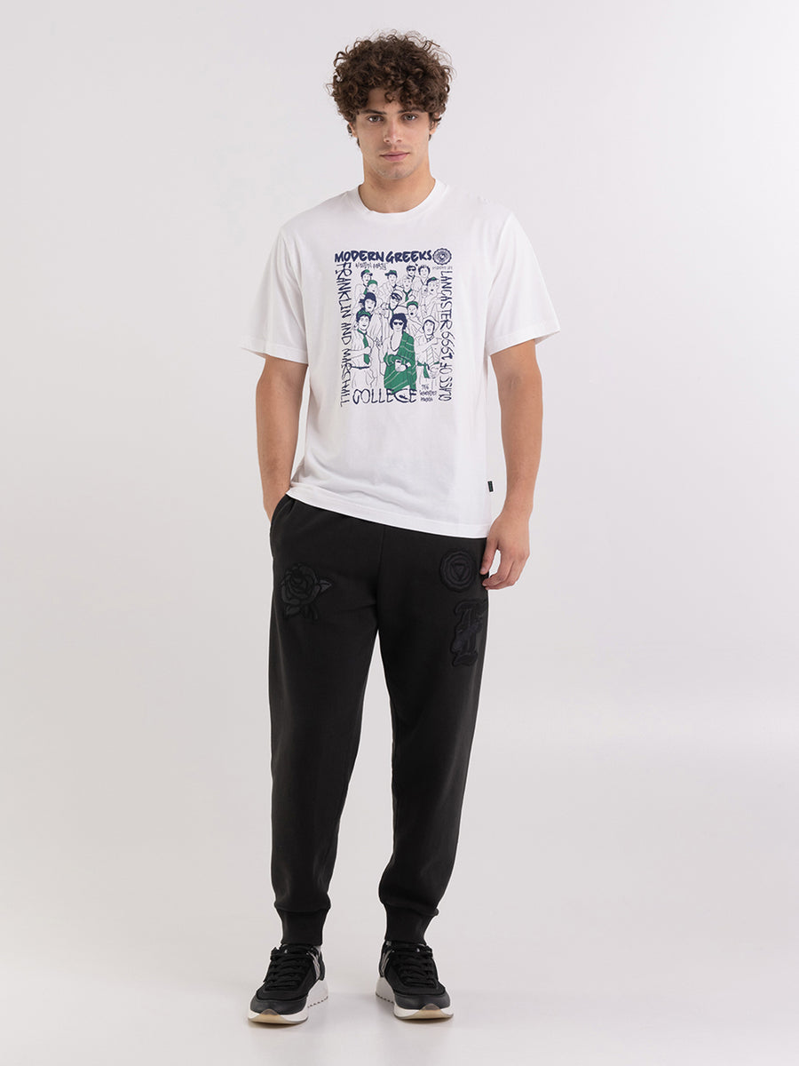 T-shirt in organic cotton with alumni modern Greeks print
