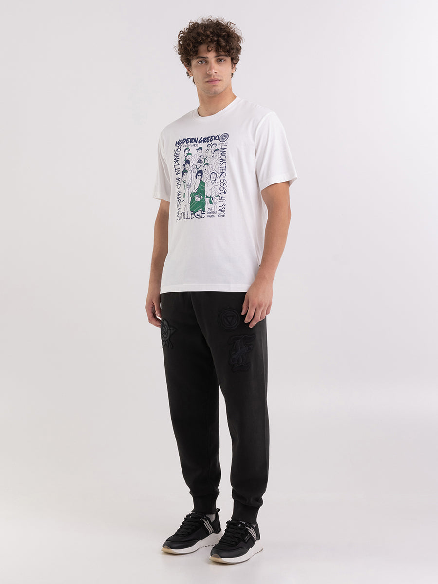 T-shirt in organic cotton with alumni modern Greeks print