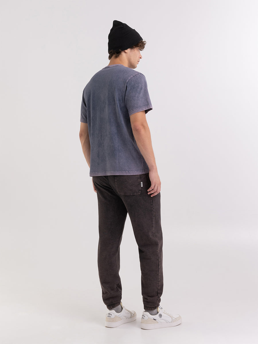 Marble wash t-shirt with italic logo print