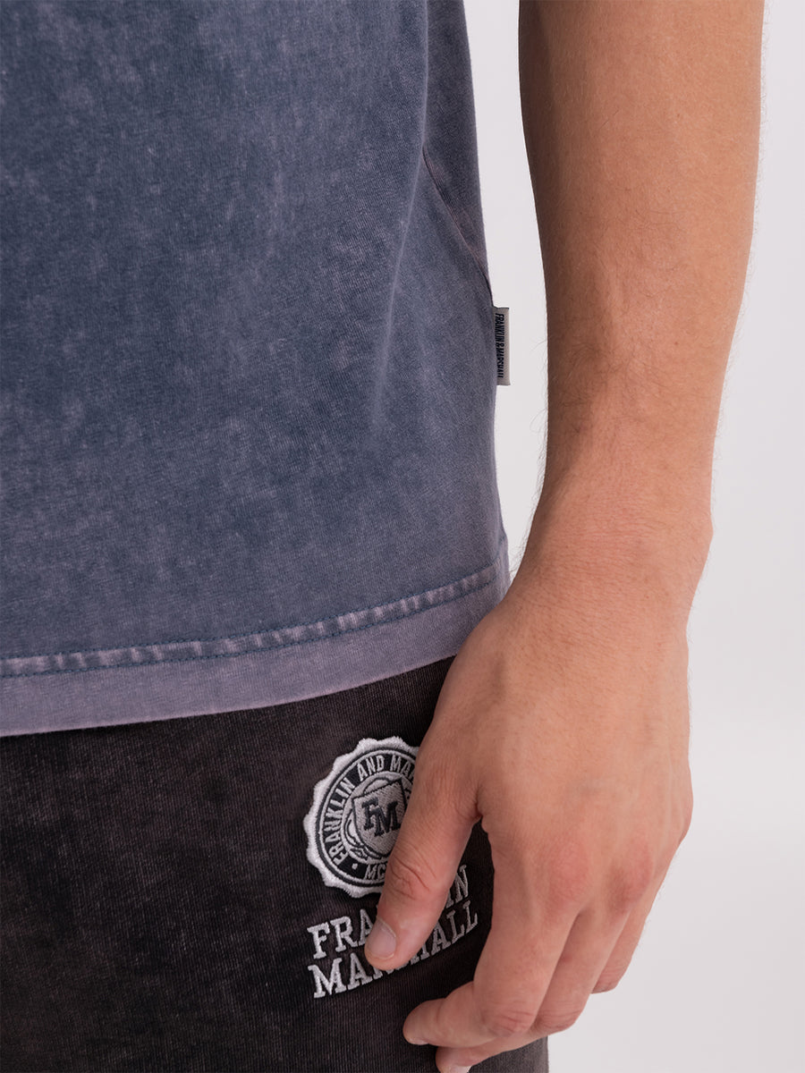 Marble wash t-shirt with italic logo print