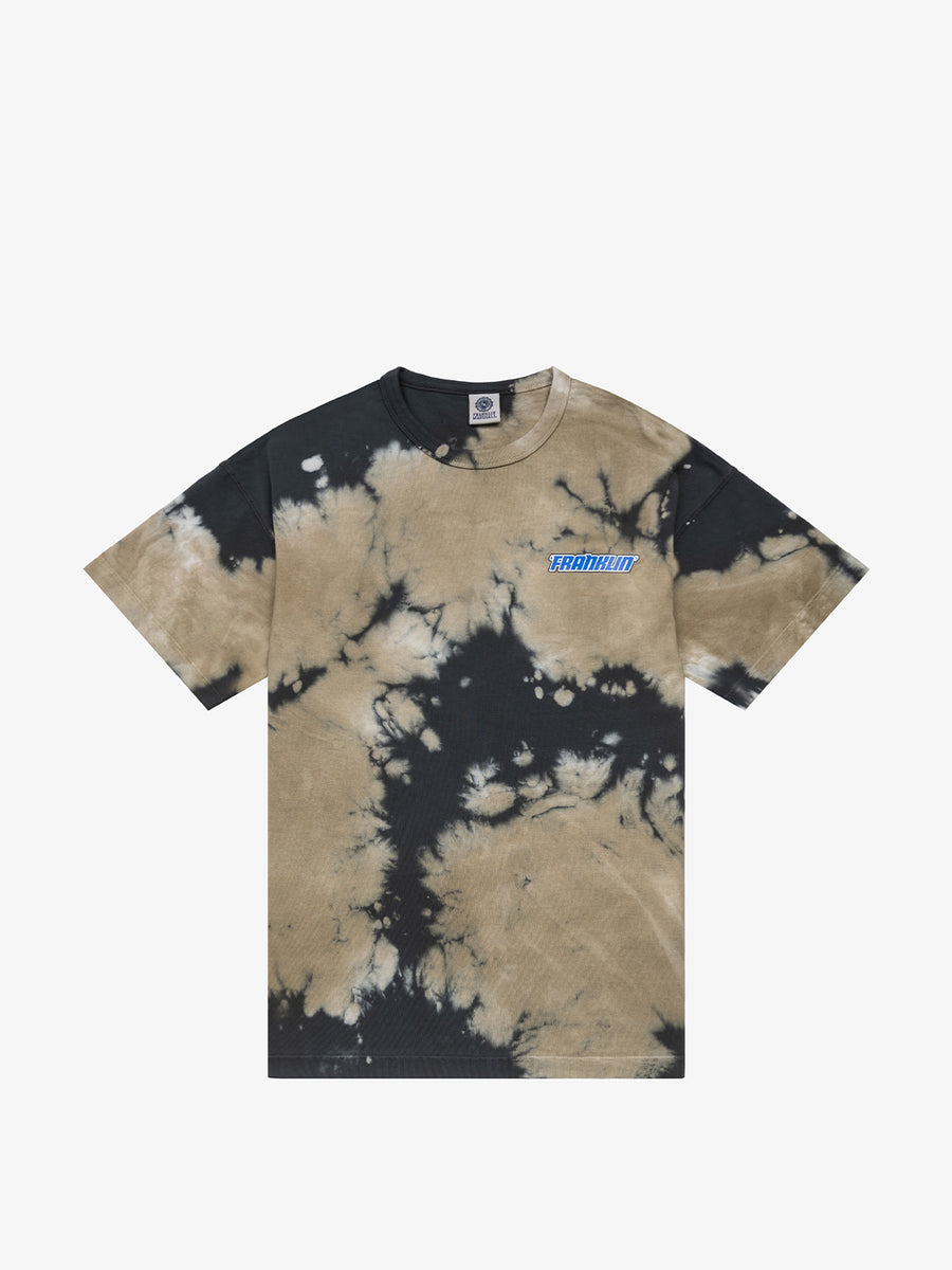 Tie dye t-shirt with varsity embroidery