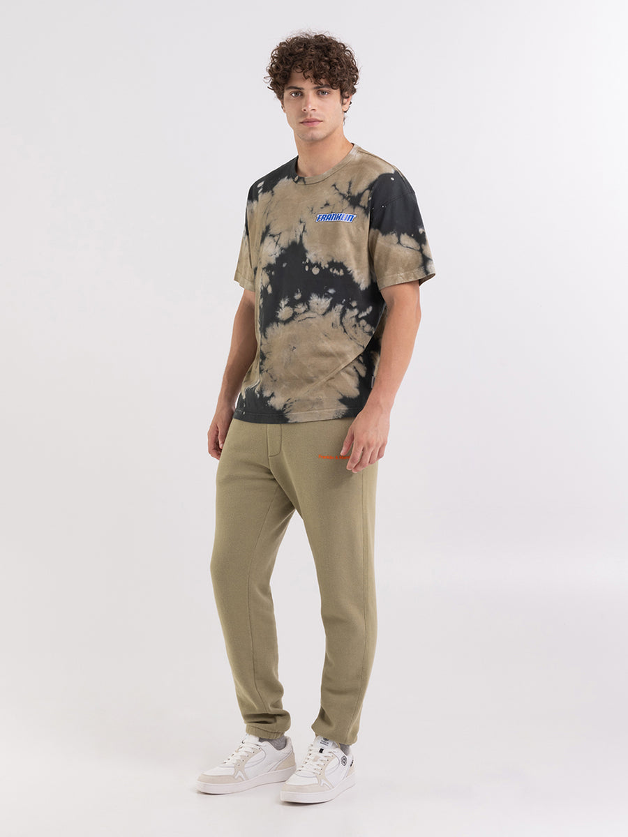 Tie dye t-shirt with varsity embroidery