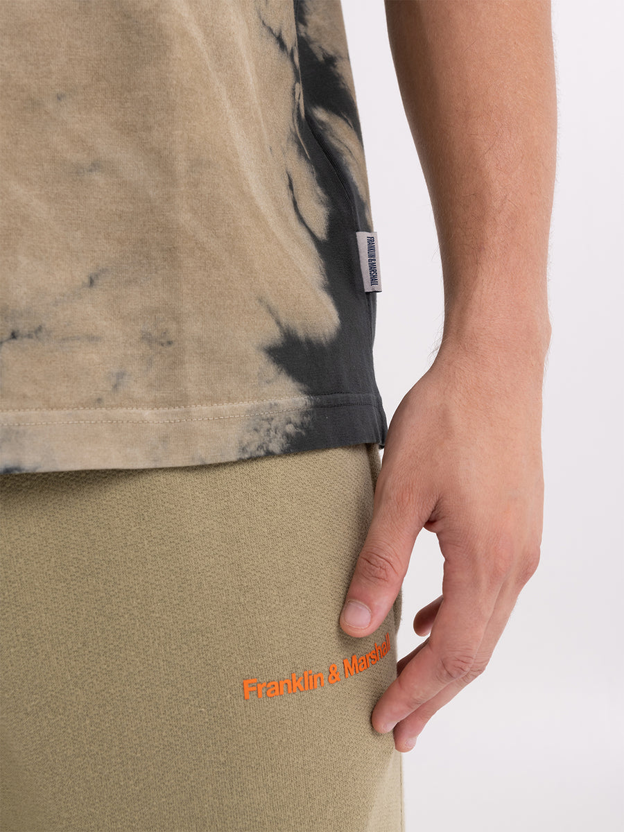 Tie dye t-shirt with varsity embroidery