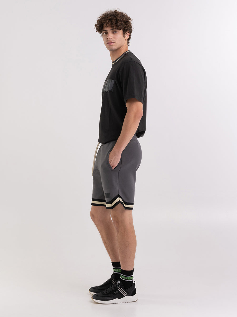 Shorts in technical fabric with heritage logo print
