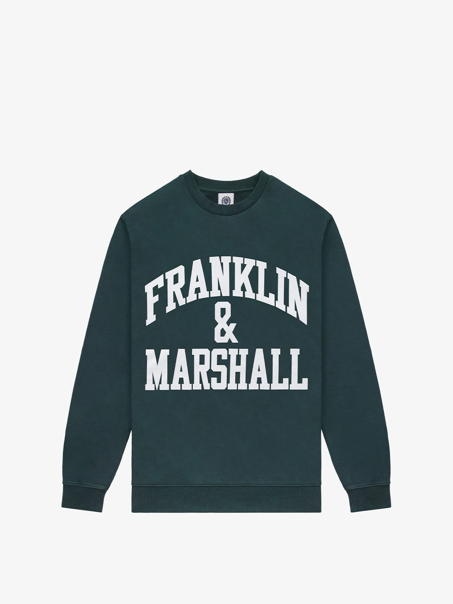 Crewneck sweatshirt with arch letter logo print