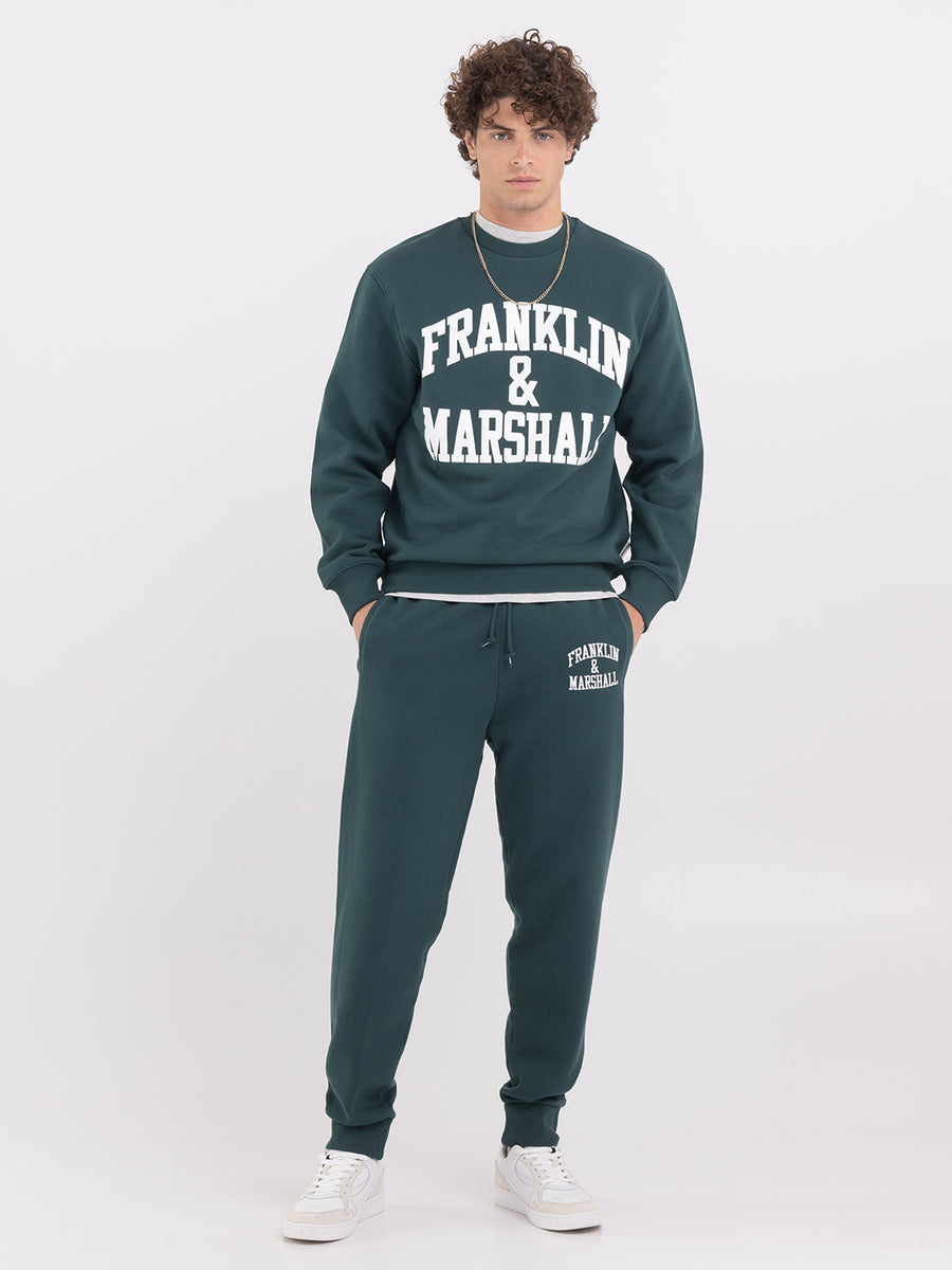 Crewneck sweatshirt with arch letter logo print