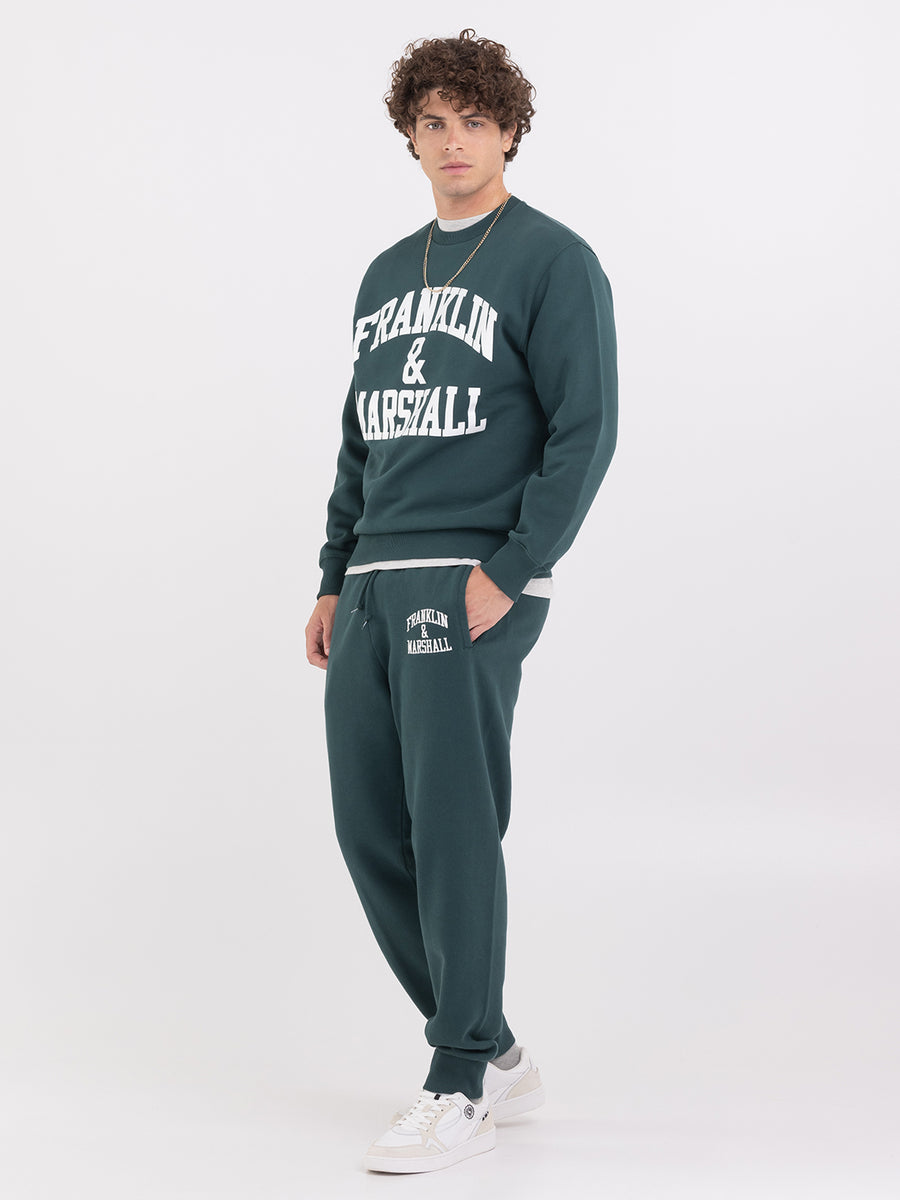 Crewneck sweatshirt with arch letter logo print