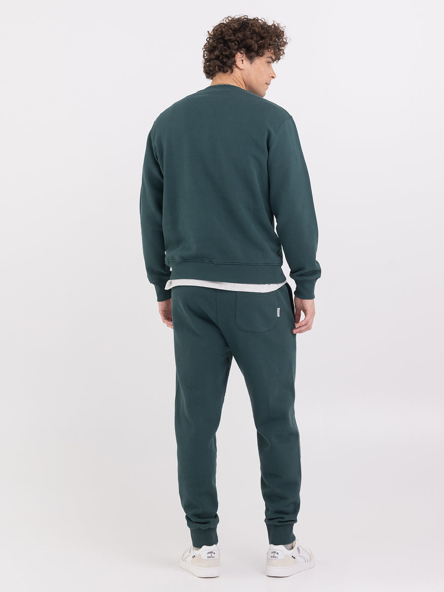 Crewneck sweatshirt with arch letter logo print